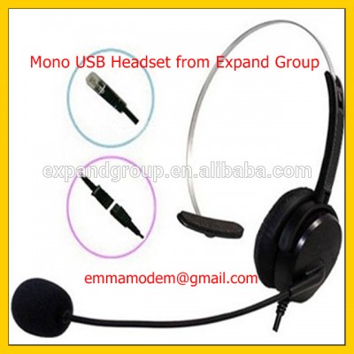 Call Center USB Headset Monaural / Monaural Headset